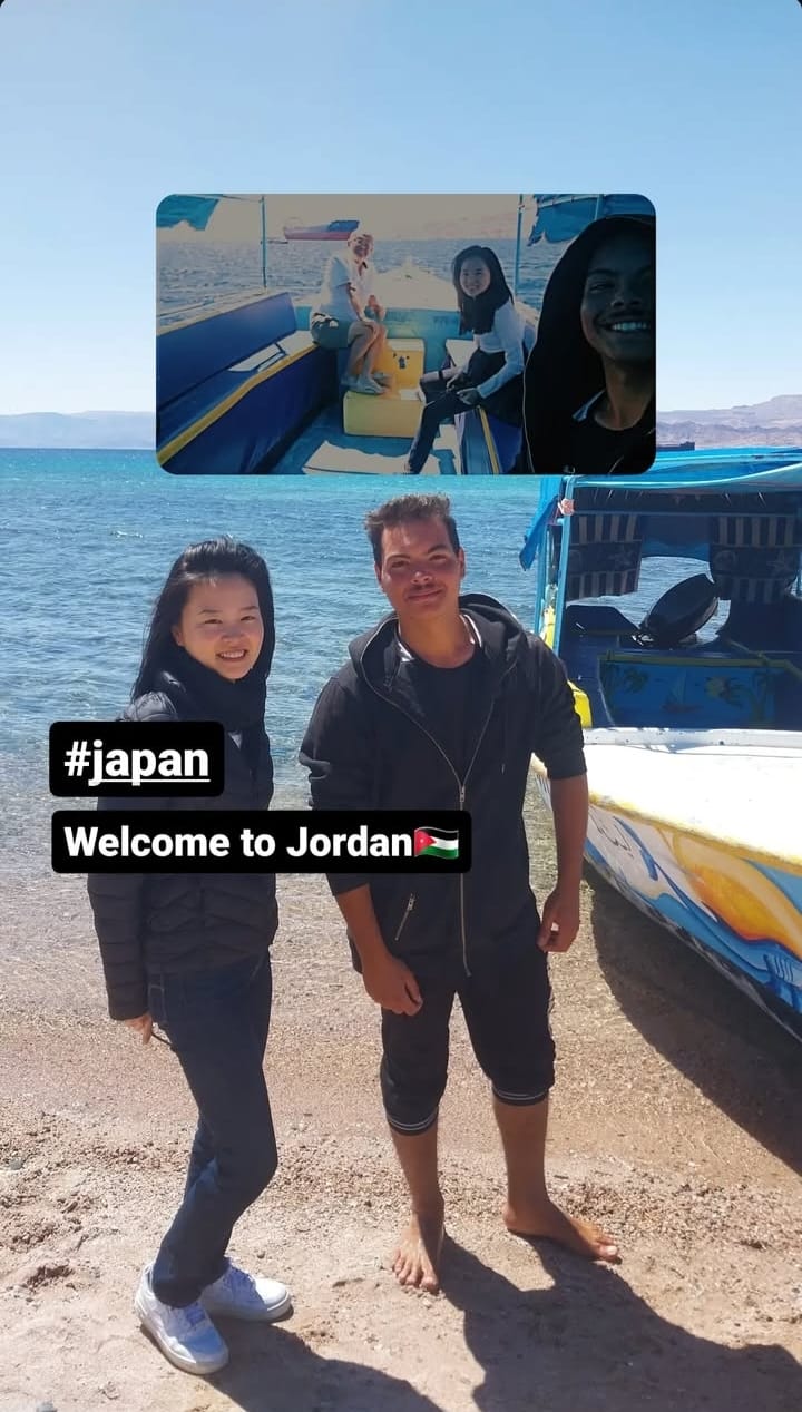 Visitor 1 enjoying breakfast at sea